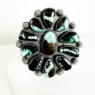 Giant Emerald Rose Varicite Cluster Cuff by Boyd Ashley and Gilbert Platero