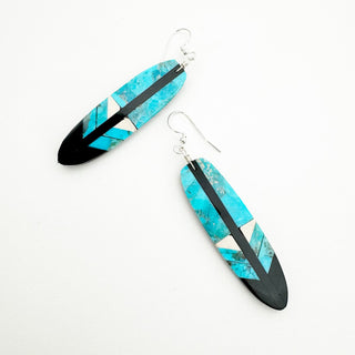 Ruby Coriz Inlay Feather Earrings