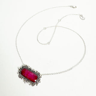 Cassie Bar Necklace - Sapphire and Ruby