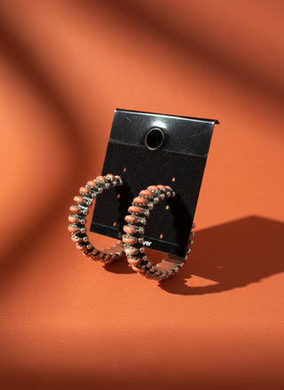 Red Spiny Statement Hoops