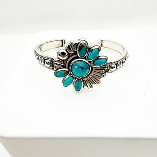 Circle of Life Cuffs - Kingman Turquoise