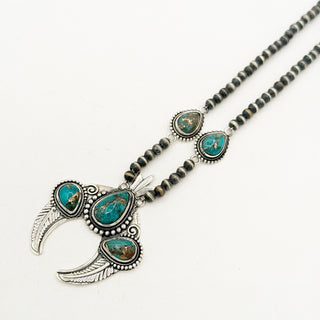 Feather Naja Necklace - Blue Mohave