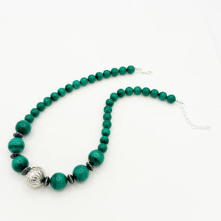 Malachite Necklace with Preston and Crystal Hailey Pearls