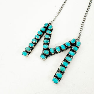 ROUND 2 PREORDER Hespera Kingman Turquoise Letter Necklace