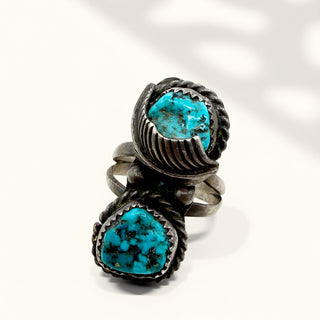ring with turquoise stones on a white background