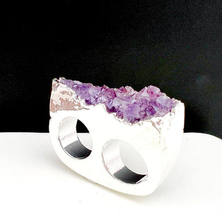 Double Silver Miley GemFire Ring - Amethyst