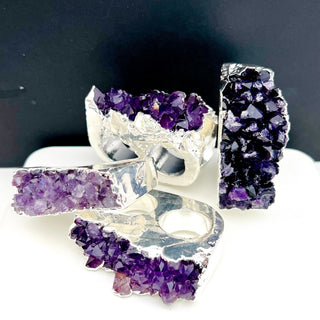 Double Silver Miley GemFire Ring - Amethyst